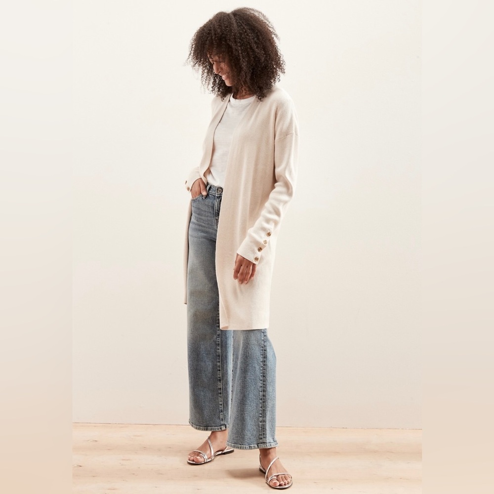 long ridged open front cardigan banana republic